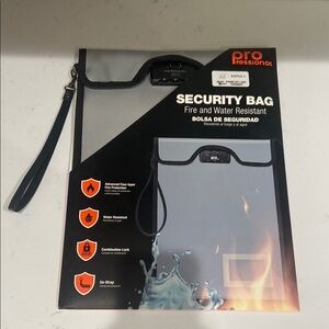 PROfessional SECURITY BAG Fire & Water Resistant Combination Lock & Go Strap NEW